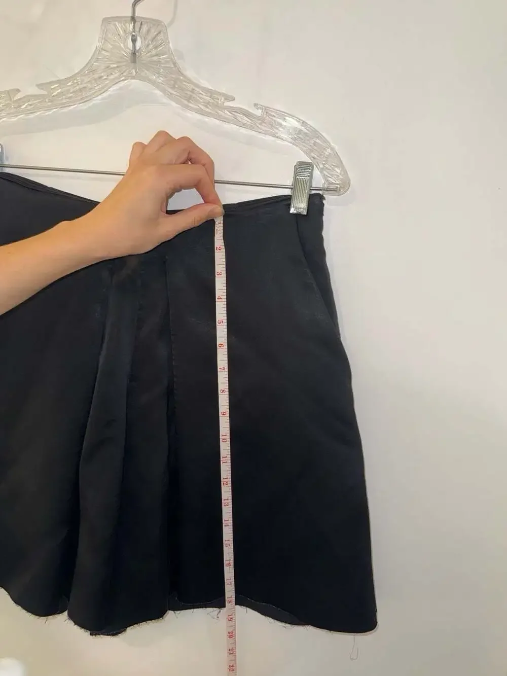 Céline Black Pleated Raw-Hem Skirt/Culottes
